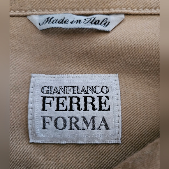 NWOT - Designer Gianfranco Ferre Forma Tan Boxy Unlined Jacket - Size 18 - Picture 6 of 9